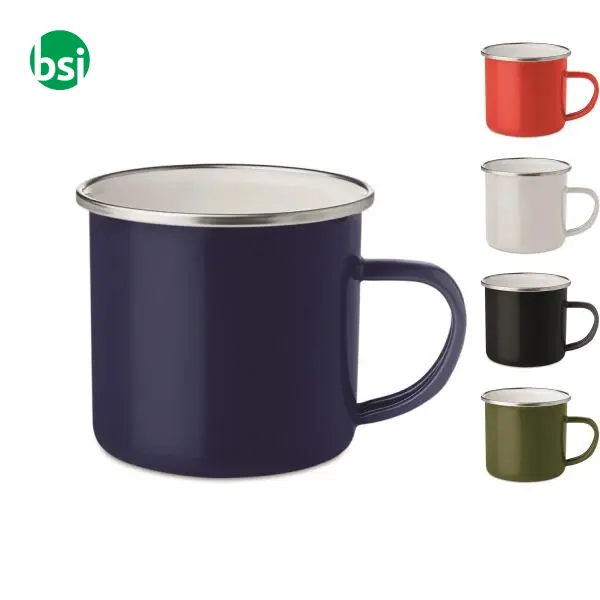 Tazza in metallo smaltata - 350ml - PLATEADO -  1