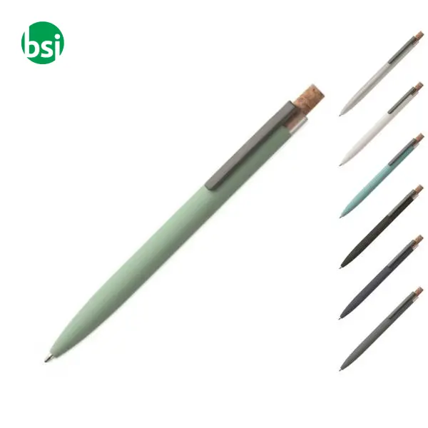 Penna in alluminio pulsante sughero - BERGAMO + -  1