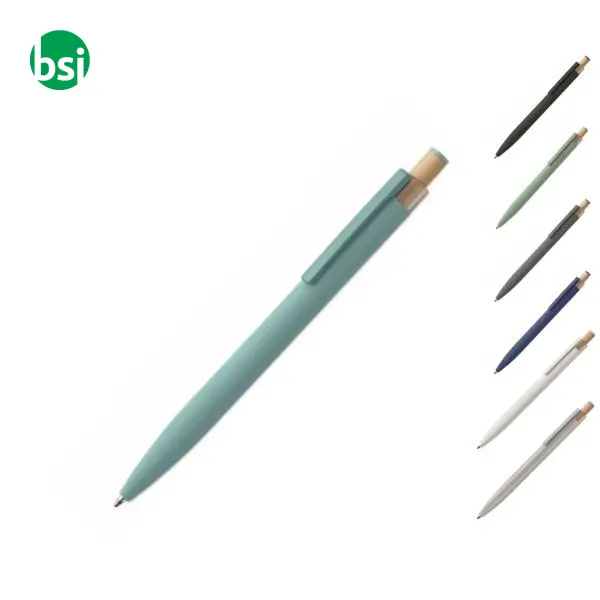 Penna in alluminio pulsante bambù - BERGAMO ++ -  1