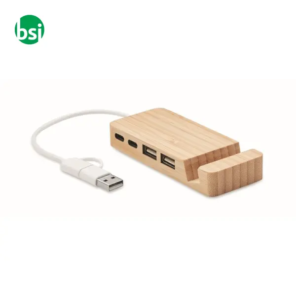 Hub USB a 4 porte in bamboo - HUBSTAND -  1