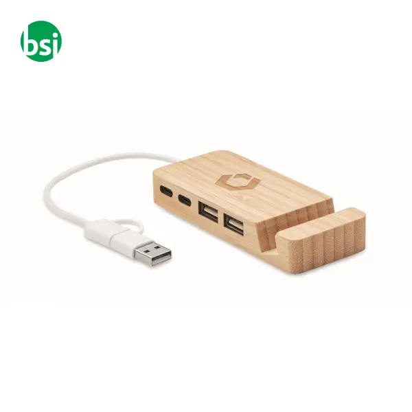 Hub USB a 4 porte in bamboo - HUBSTAND -  2