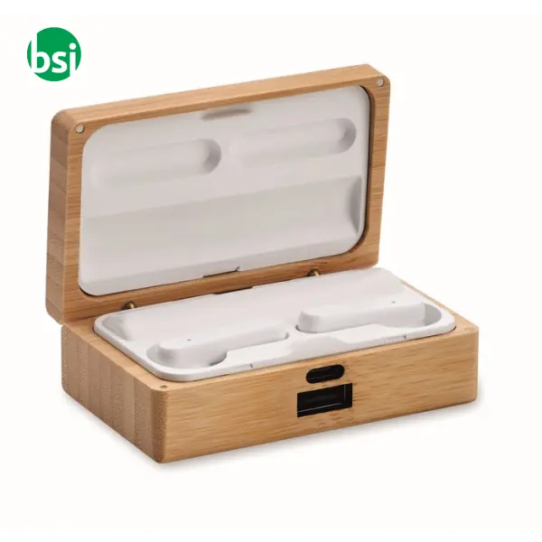 Auricolari TWS in custodia bambu' - OREBAM -  1