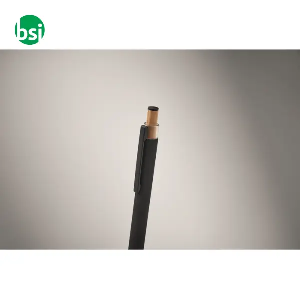 Penna in alluminio pulsante bambù - BERGAMO ++ -  2