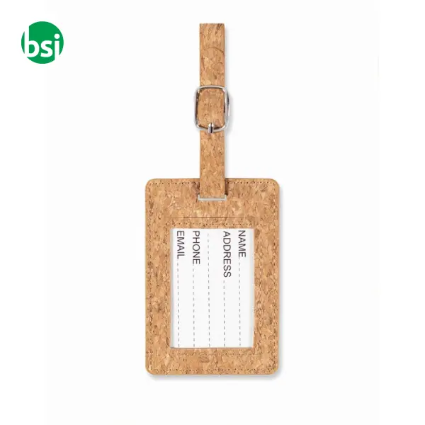 Etichetta per bagagli in sughero. - -  2