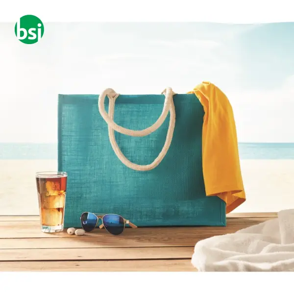 Borsa in iuta. Manici in cotone - AURA -  10