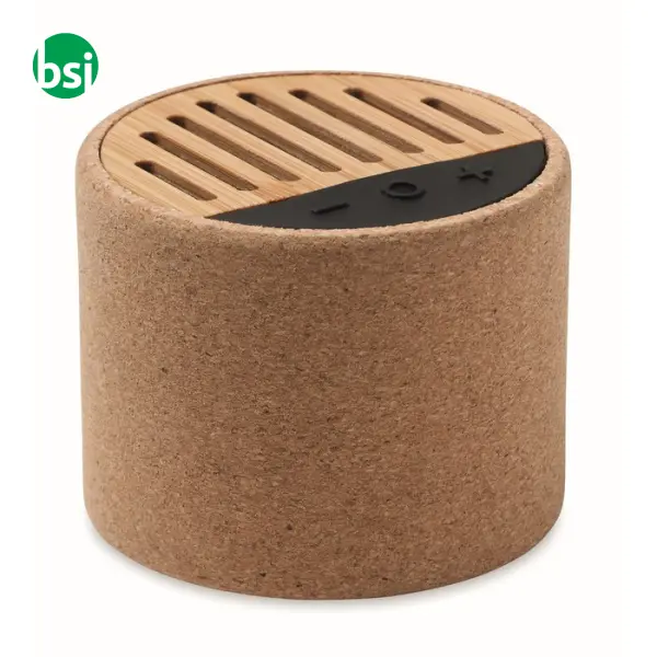 Speaker wireless in sughero - 3W - ROUND + -  1