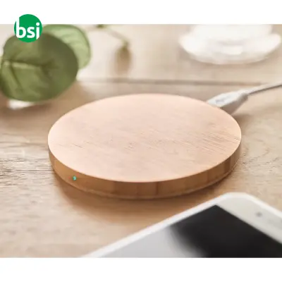 Caricatore wireless in bamboo - RUNDO - Immagine 2
