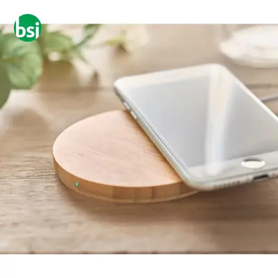 Caricatore wireless in bamboo - RUNDO - Immagine 4