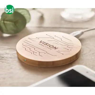 Caricatore wireless in bamboo - RUNDO - Immagine 6