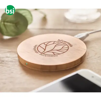 Caricatore wireless in bamboo - RUNDO - Immagine 3