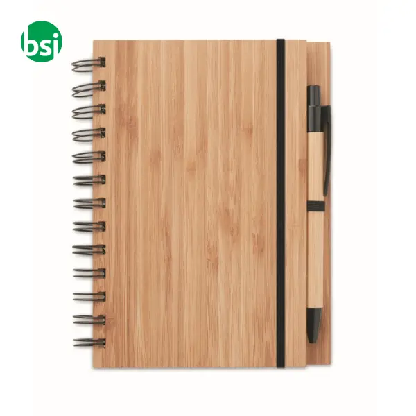 Notebook in bamboo con penna - BAMBLOC -  1