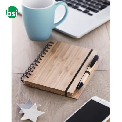 Notebook in bamboo con penna - BAMBLOC - Immagine 2