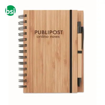 Notebook in bamboo con penna - BAMBLOC - Immagine 7