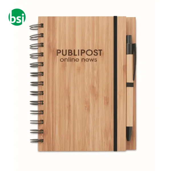 Notebook in bamboo con penna - BAMBLOC -  7
