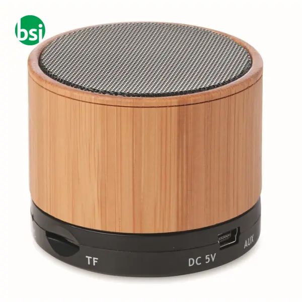 Speaker bluetooth in bamboo - 3W - ROUND BAMBOO -  9