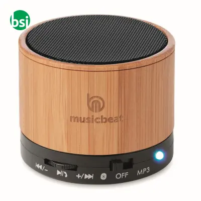 Speaker bluetooth in bamboo - 3W - ROUND BAMBOO - Immagine 5