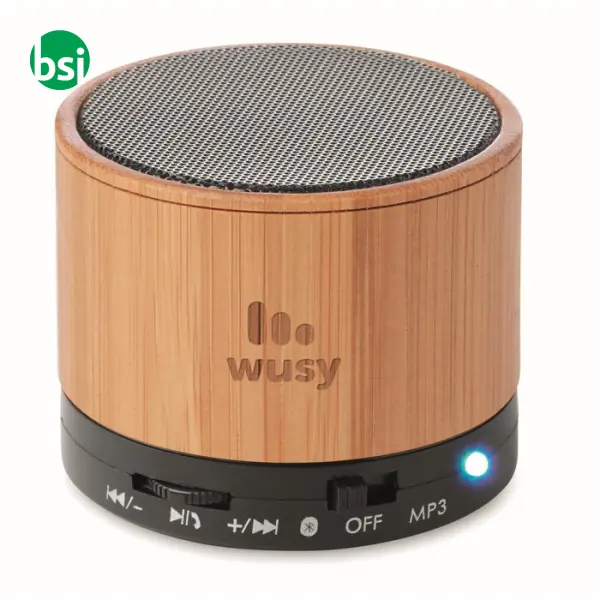 Speaker bluetooth in bamboo - 3W - ROUND BAMBOO -  6
