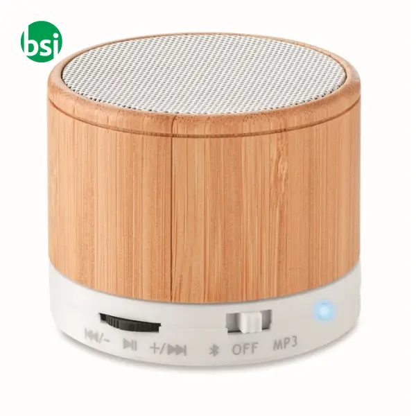 Speaker bluetooth in bamboo - 3W - ROUND BAMBOO -  15