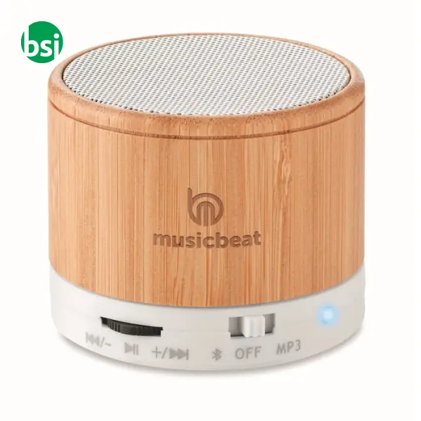 Speaker bluetooth in bamboo - 3W - ROUND BAMBOO -  11