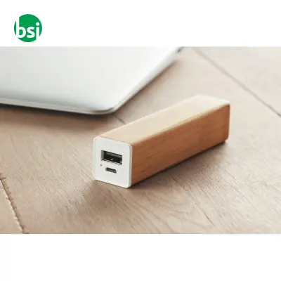 Power bank in bamboo - 2200 mAh - POWERBAM - Immagine 2