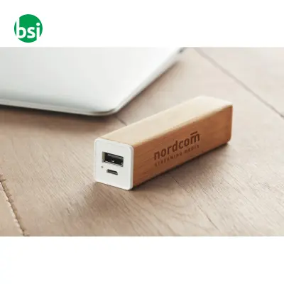 Power bank in bamboo - 2200 mAh - POWERBAM - Immagine 3