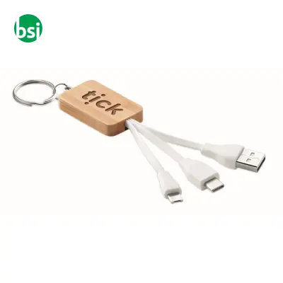 Cavo 3 in 1 in bamboo - CLAUER - Immagine 5