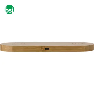 Caricatore wireless doppia posizione in bamboo Tatum - Immagine 3
