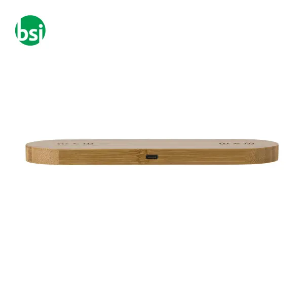 Caricatore wireless doppia posizione in bamboo Tatum -  3