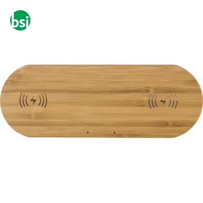 Caricatore wireless doppia posizione in bamboo Tatum