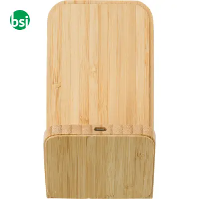 Supporto per smartphone in bamboo ricaricabile Claudie - Immagine 4
