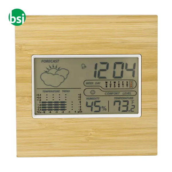 Stazione meteorologica in bamboo ABS e vetro Lia -  5