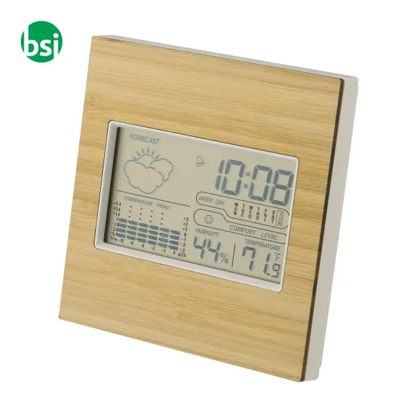 Stazione meteorologica in bamboo ABS e vetro Lia -  1