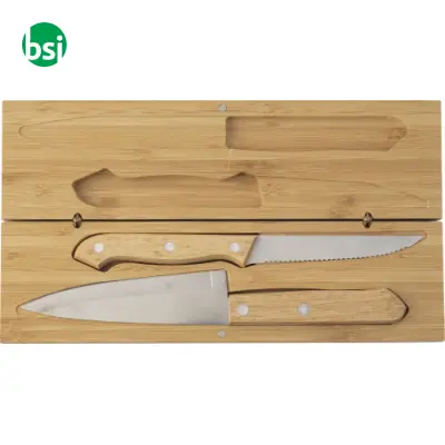 Set 2 coltelli in bamboo confezione personalizzata Tony - Immagine 3