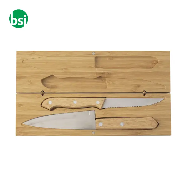 Set 2 coltelli in bamboo confezione personalizzata Tony -  3