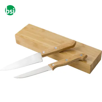 Set 2 coltelli in bamboo confezione personalizzata Tony - Immagine 2