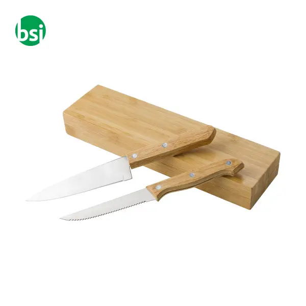 Set 2 coltelli in bamboo confezione personalizzata Tony -  2