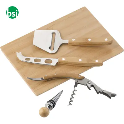 Set vino & formaggio in bamboo Patrick