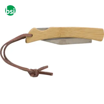 Coltello pieghevole in acciaio inox e bamboo Beckett - Immagine 3