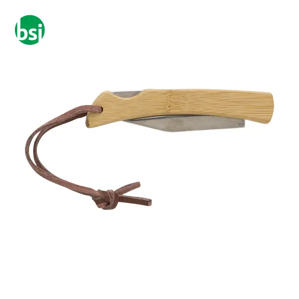 Coltello pieghevole in acciaio inox e bamboo Beckett -  3