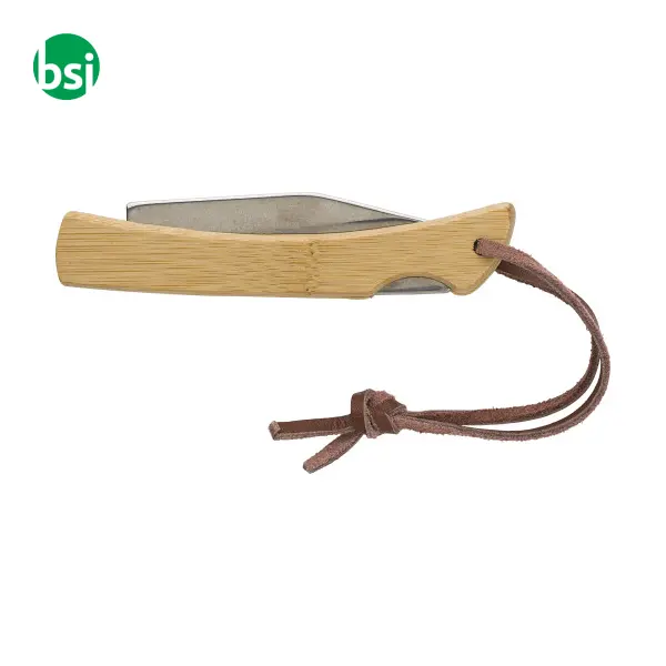 Coltello pieghevole in acciaio inox e bamboo Beckett -  4