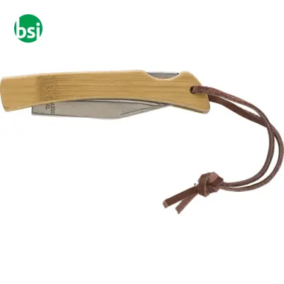 Coltello pieghevole in acciaio inox e bamboo Beckett - Immagine 5
