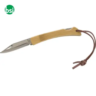 Coltello pieghevole in acciaio inox e bamboo Beckett - Immagine 2