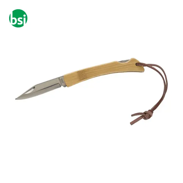 Coltello pieghevole in acciaio inox e bamboo Beckett -  2