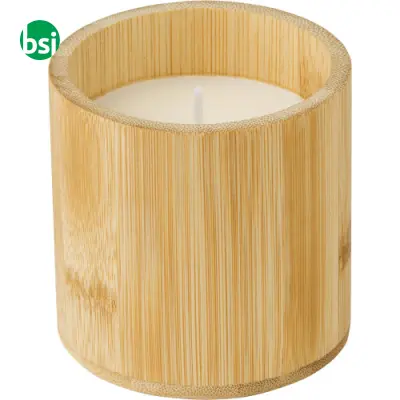 Candela in bamboo con cera vegetale Eli