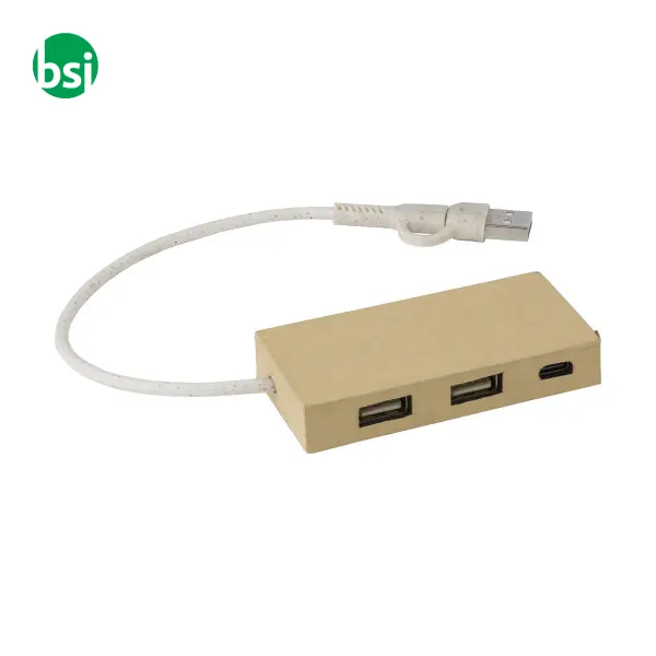 Stazione Hub con quattro porte USB in alluminio Paulo -  1