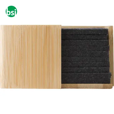 Set sottobicchieri in feltro rPET con custodia Lawrence - Immagine 4