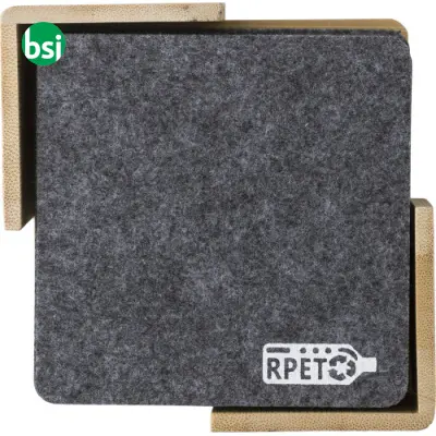 Set sottobicchieri in feltro rPET con custodia Lawrence - Immagine 2