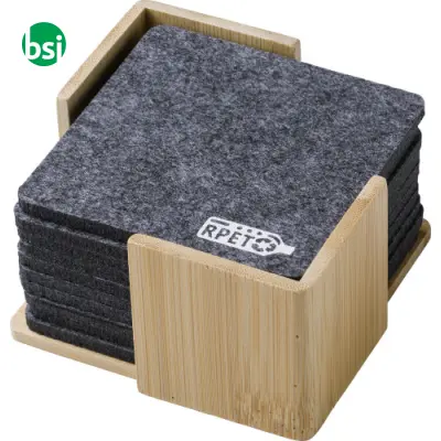 Set sottobicchieri in feltro rPET con custodia Lawrence - Immagine 6