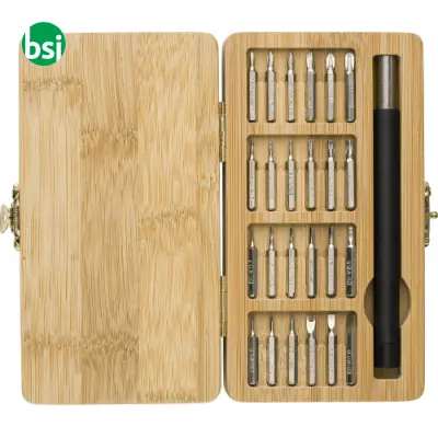 Set attrezzi 25 pezzi custodia in bamboo Willow - Immagine 2