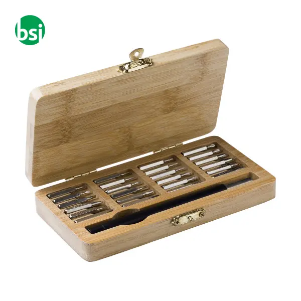 Set attrezzi 25 pezzi custodia in bamboo Willow -  1